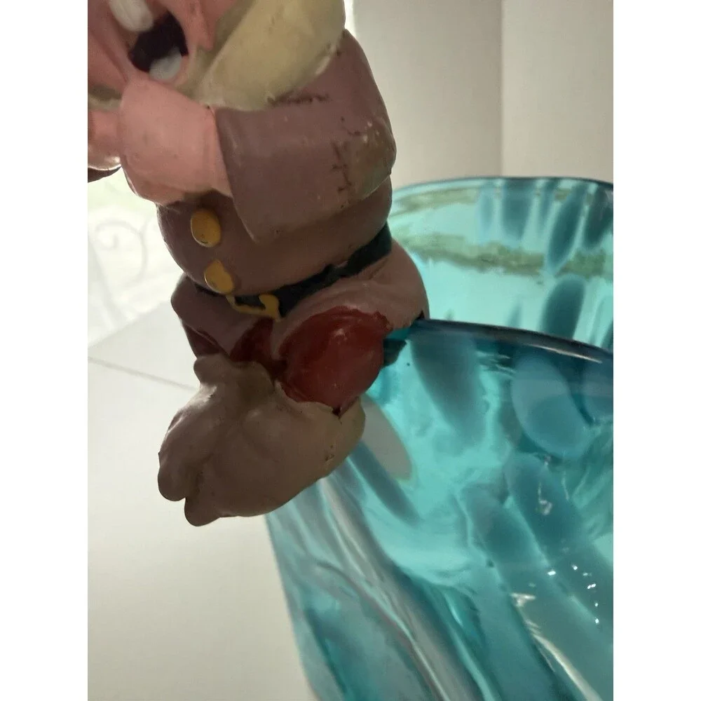 Disney Snow White Seven Dwarfs Sitter Resin Figurines Musicians Flower Pot Lot 3
